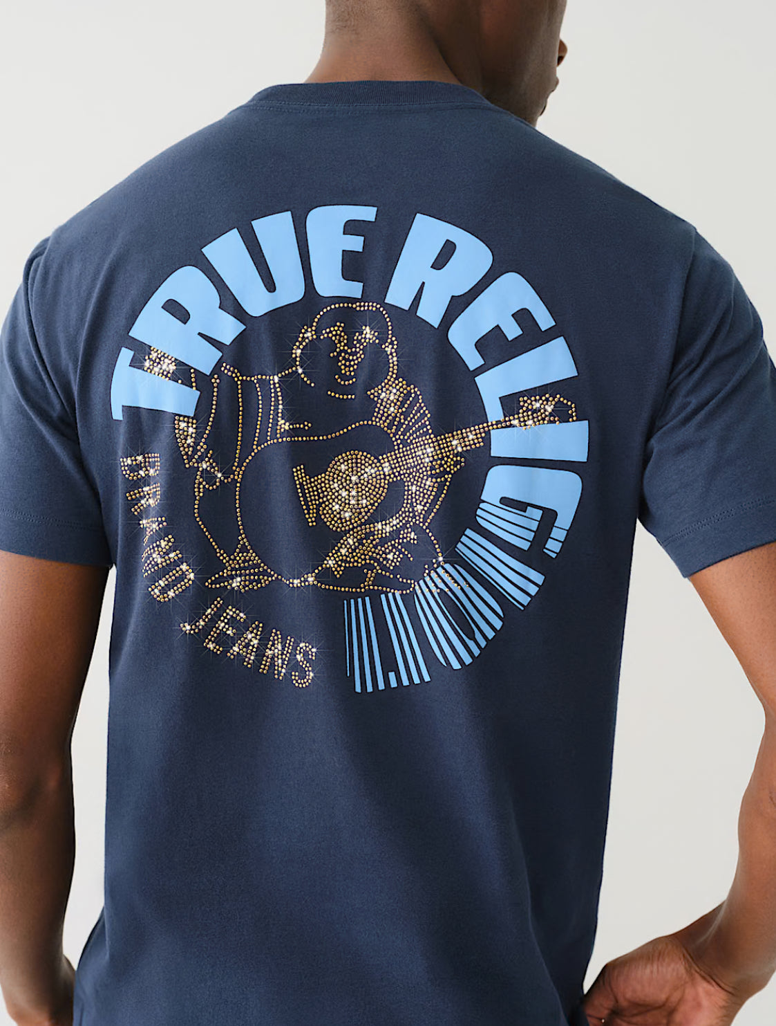 CAMISETA DE CUELLO REDONDO CON LOGOTIPO DE BUDA EN CRISTAL