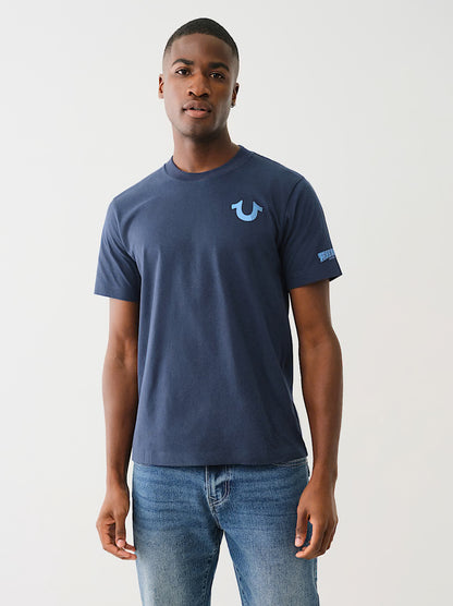CAMISETA DE CUELLO REDONDO CON LOGOTIPO DE BUDA EN CRISTAL