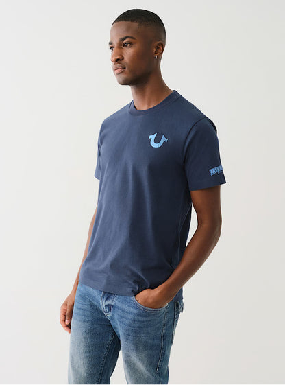 CAMISETA DE CUELLO REDONDO CON LOGOTIPO DE BUDA EN CRISTAL