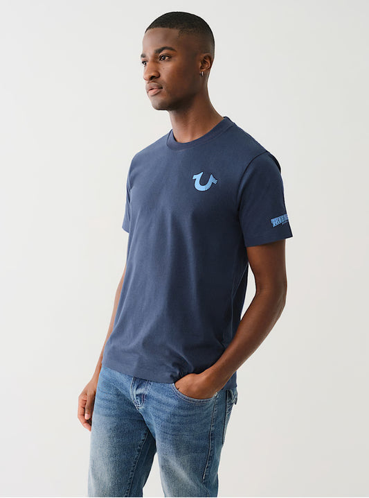 CAMISETA DE CUELLO REDONDO CON LOGOTIPO DE BUDA EN CRISTAL